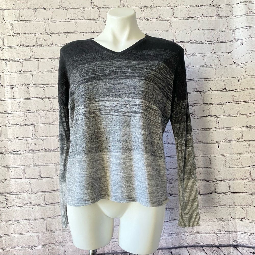Kokun sweater bamboo cashmere black grey size Small XS